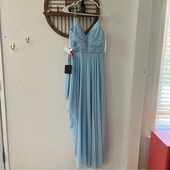 Mac Duggal Ieena Astmmetrical Hem Chiffon Maxi Dress Size 6 - Picture 5 of 15